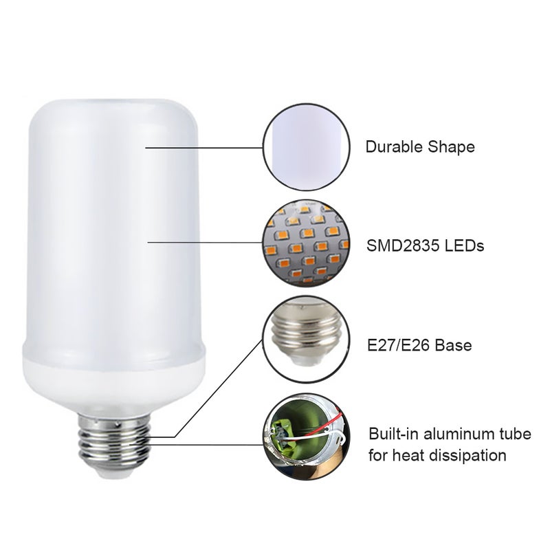 LED Fire Effect Light Bulb E27 Base multicolour 14.00*6.50*6.50cm