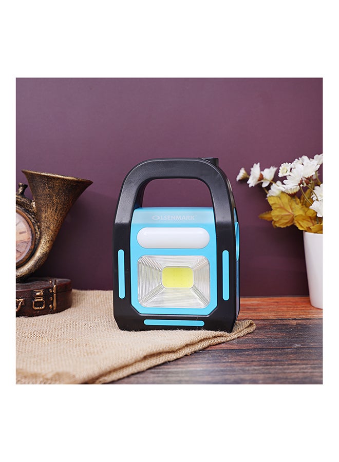 Multi-Function Emergency Light with Solar Panel, 3 Lights Source, Power Bank Function and Perfect for Indoor and Outdoor Use Blue/Black