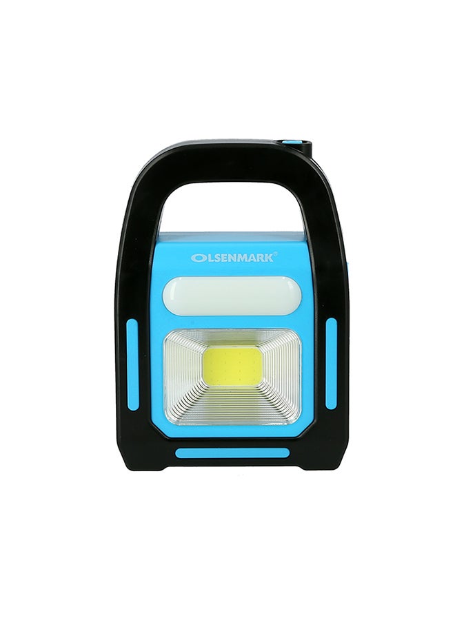 Multi-Function Emergency Light with Solar Panel, 3 Lights Source, Power Bank Function and Perfect for Indoor and Outdoor Use Blue/Black