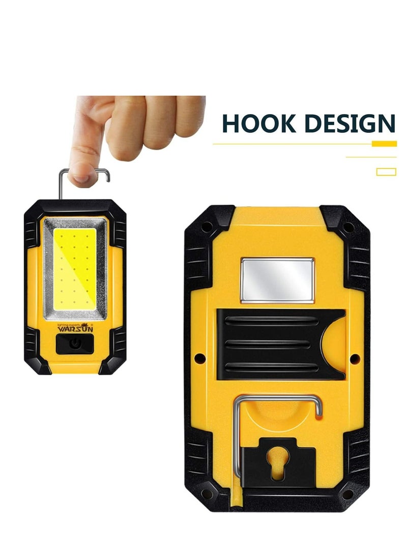 Led Work Lights Rechargeable Magnetic Mechanic Light Portable Worklight for Camping Car Repairing 30w 1200 High Lumens Bright Yellow