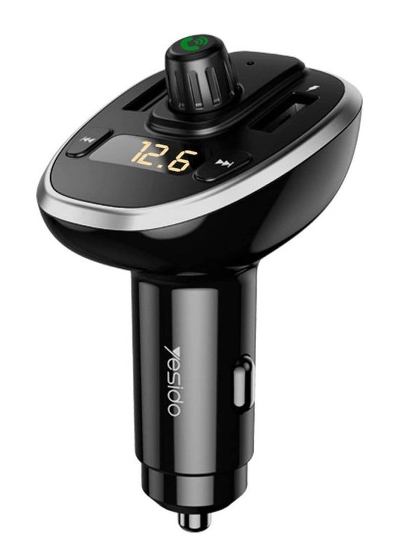 Premium Car Charger With FM Transmitter and Digital Display For Yesido Y39