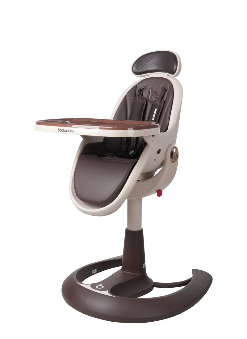 The height of this children's dining chair can be adjusted by a hydraulic rod. It is a baby dining chair for household use, allowing babies to sit or lie down.