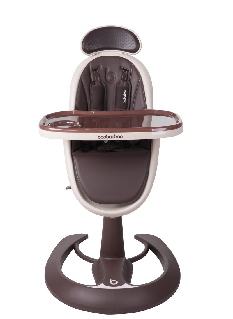 The height of this children's dining chair can be adjusted by a hydraulic rod. It is a baby dining chair for household use, allowing babies to sit or lie down.