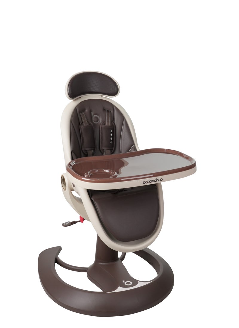 The height of this children's dining chair can be adjusted by a hydraulic rod. It is a baby dining chair for household use, allowing babies to sit or lie down.