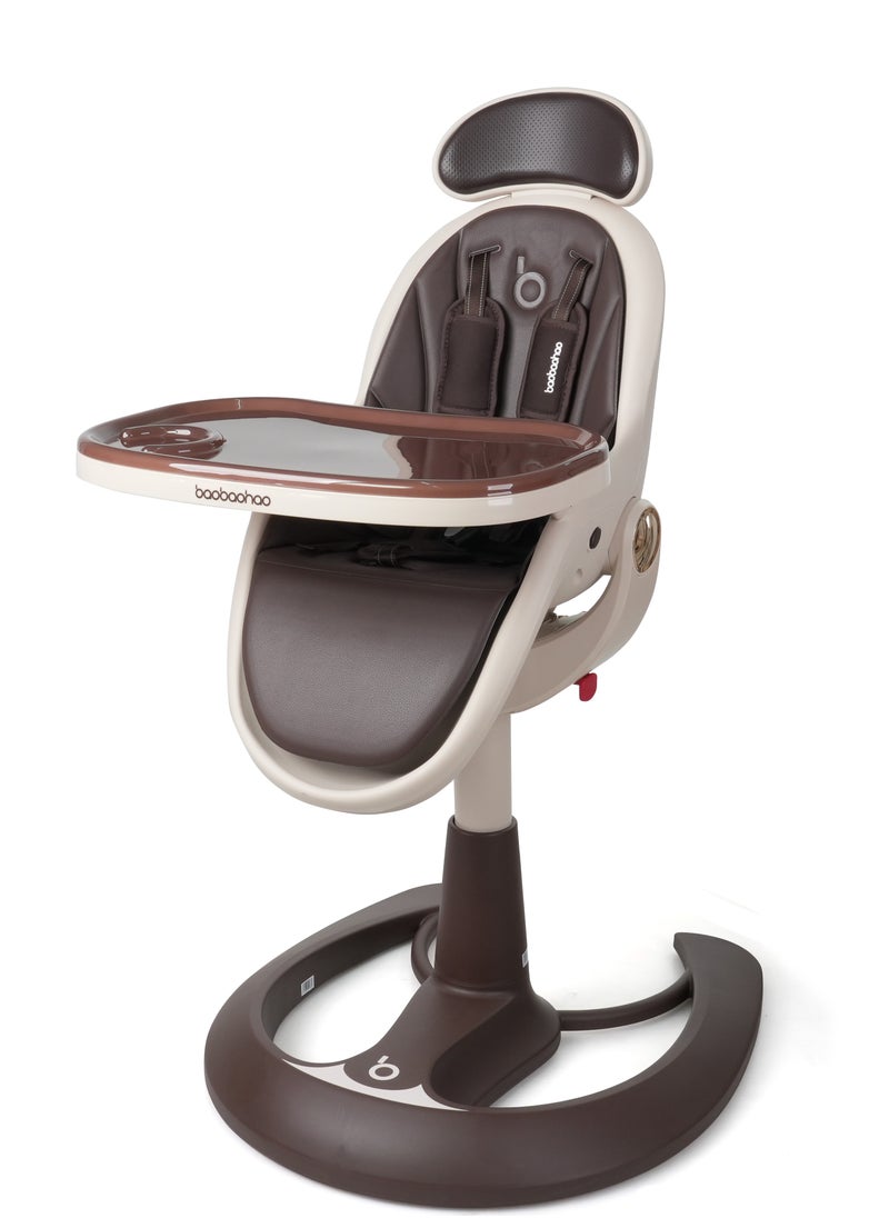 The height of this children's dining chair can be adjusted by a hydraulic rod. It is a baby dining chair for household use, allowing babies to sit or lie down.