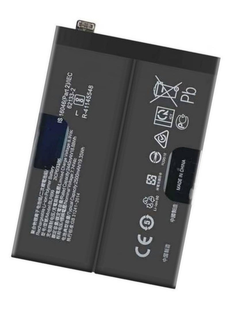 Replacement Internal Battery BLP899 Compatible For OnePlus 10 Pro 5G Black