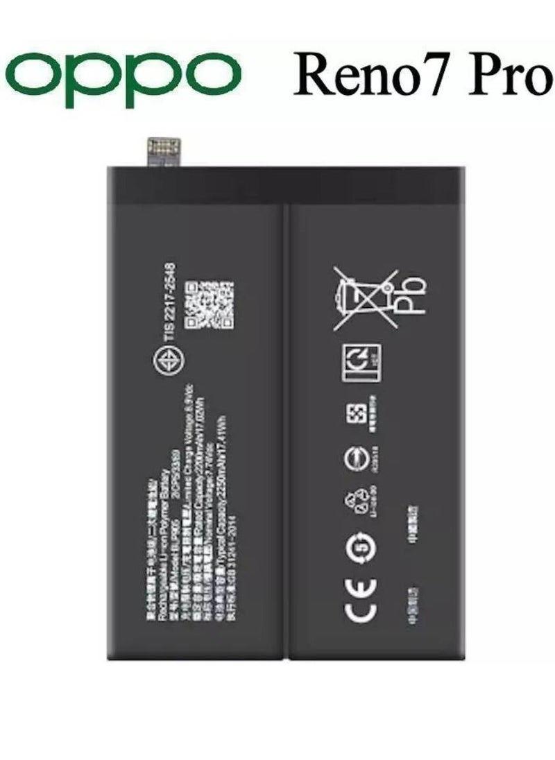 Replacement Internal Battery BLP905 Compatible For Oppo Reno 7 Pro Black