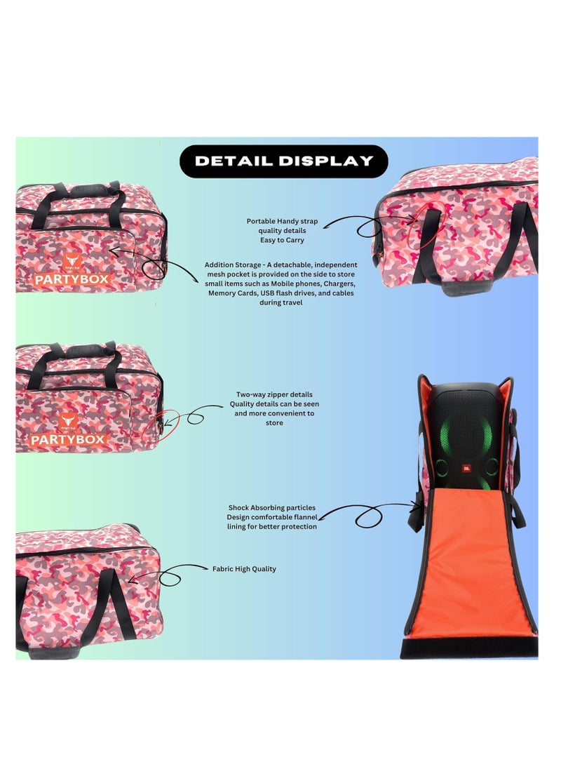 Speaker Bag Safety Storage Case with Handy Strap Travel Bag Compatible for (JBL PARTYBOX 110 BAG ARMY-J)