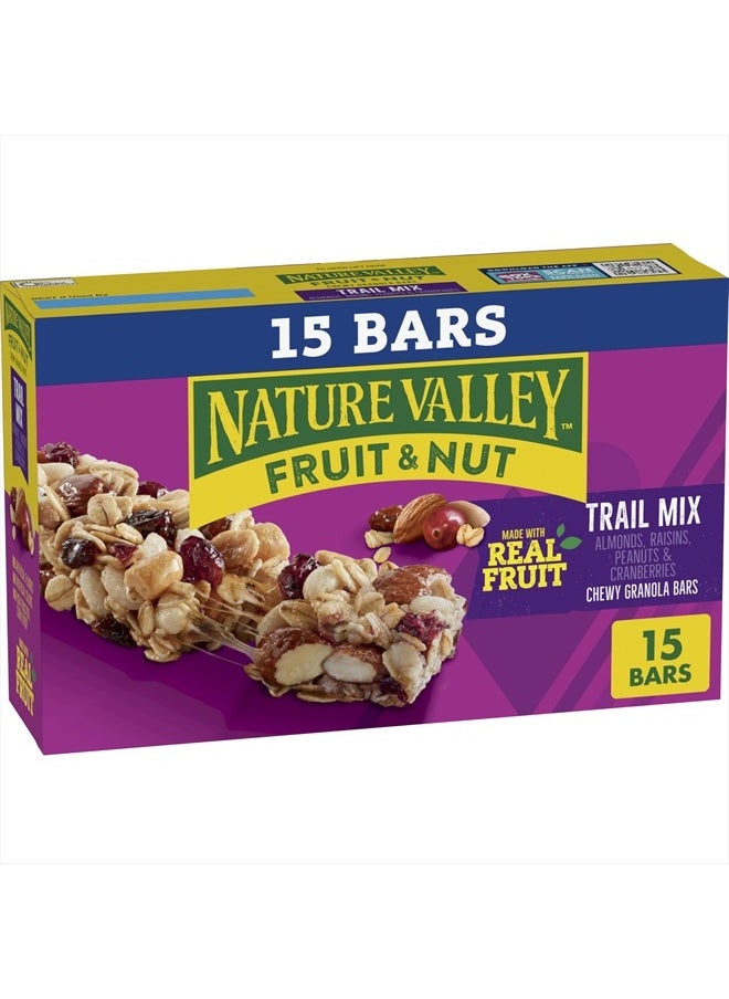 Chewy Fruit and Nut Granola Bars, Trail Mix, 1.2 oz, 15 ct