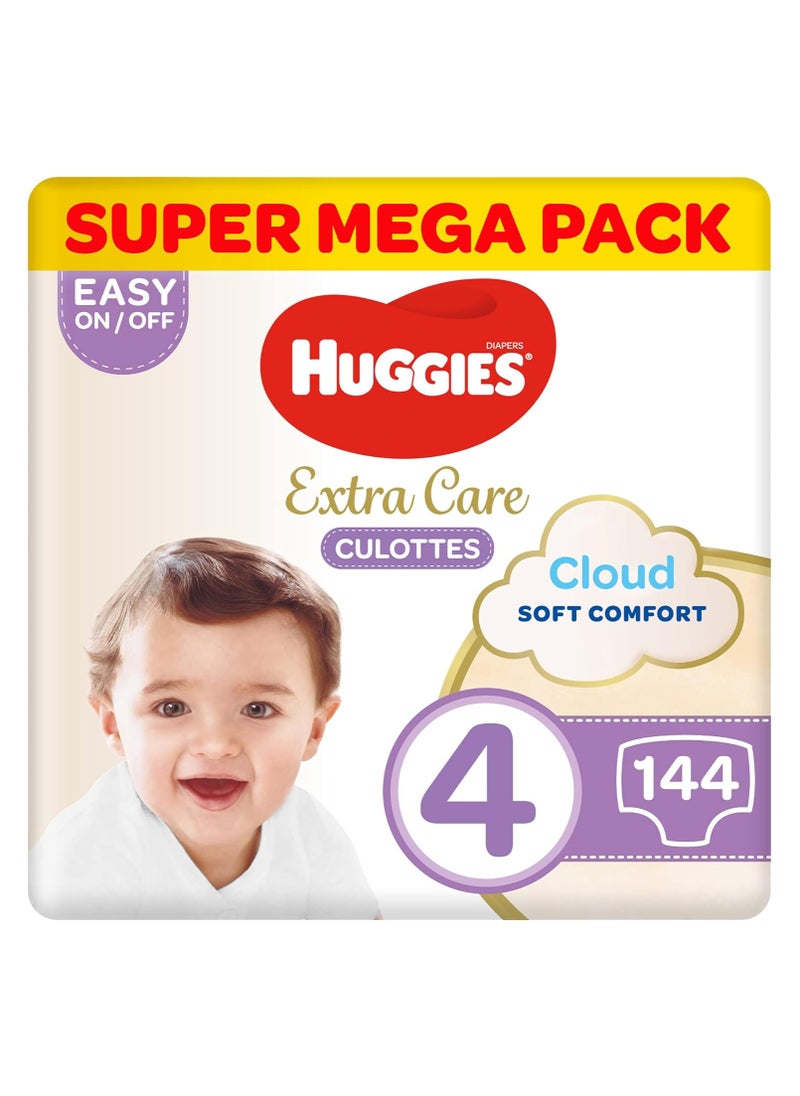 Extra Care Culottes, Size 4, 9-14 kg, Super Mega Pack, 144 Diaper Pants