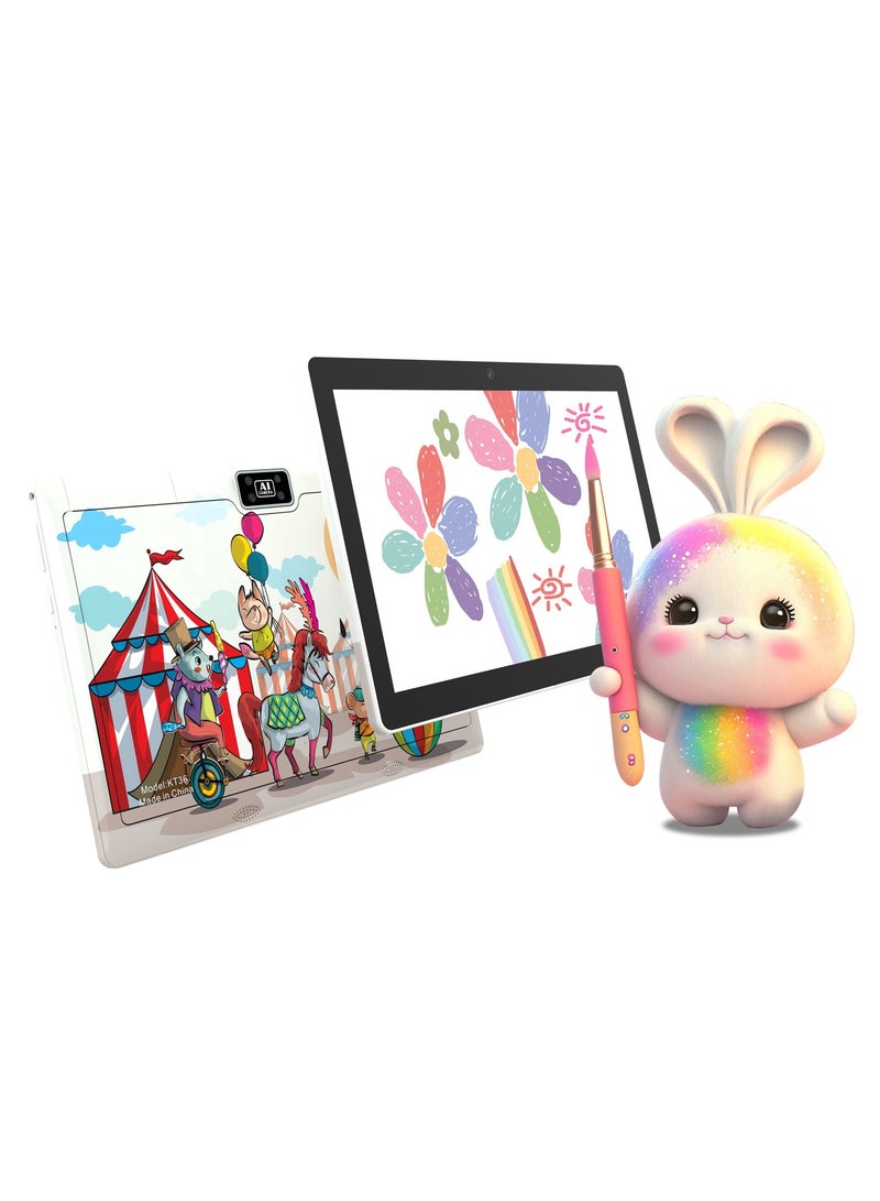 10.1 Inch Android 12 Kids Tablet Dual SIM 8GB RAM 256GB ROM WiFi Dual Camera And Zoom App Supported with Convertible Eva Case Stand and Gamepad Early Education Tab (Blue)