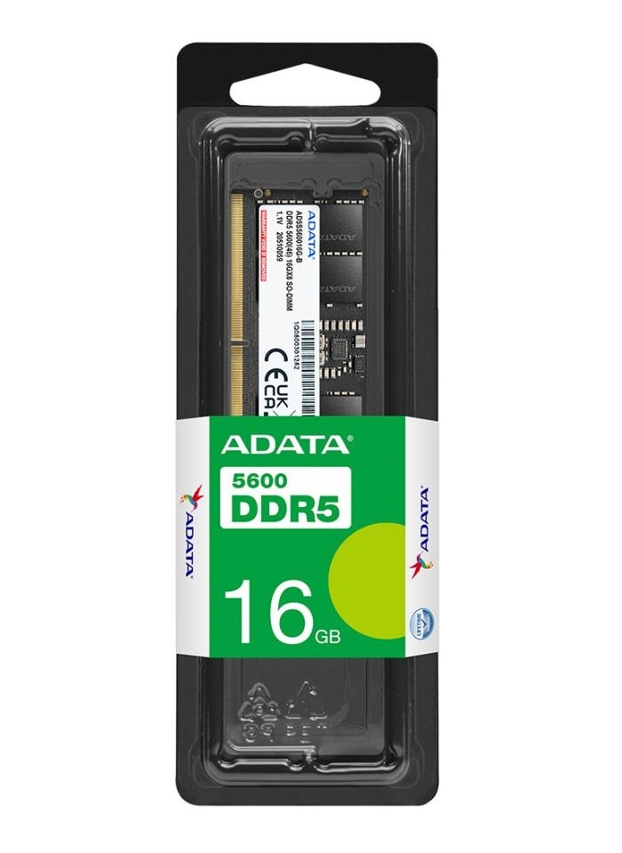 ADATA 16GB DDR5 RAM 5600MHz Energy-Efficient | AD5S560016G-S | For Laptop