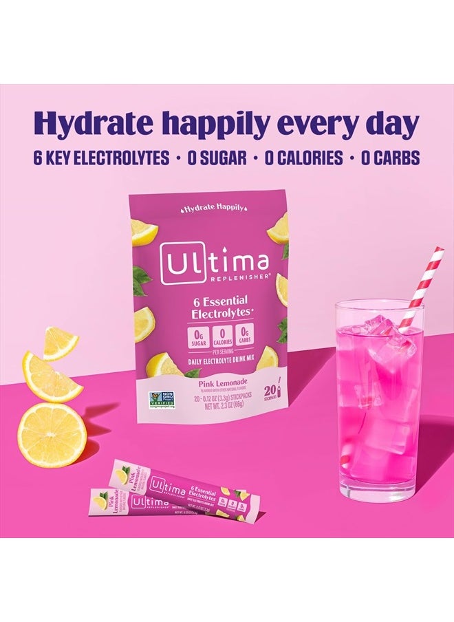 Daily Electrolyte Drink Mix – Pink Lemonade, 20 Stickpacks