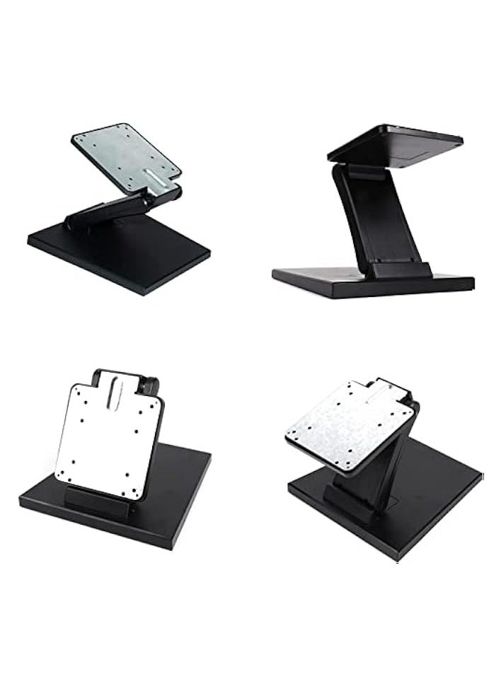 Adjustable LCD Monitor Stand, Metal Folding Monitor Stand Touch Screen, Monitor Desk Bracket with VESA Hole, 75x75mm 100x100mm All in One PC Stand Single Monitor Stand Mount (Black)