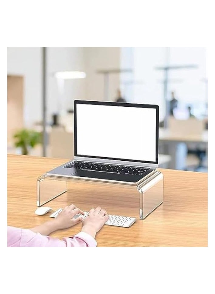 Monitor Stand – Monitor Riser for Monitors, Laptops, Printers – Sturdy Acrylic Design – Space-Saving Desktop Organizer for Home and Office, 30.5*20.3*7.6cm