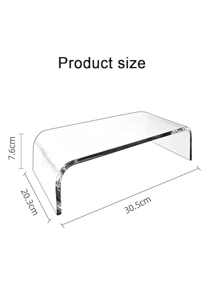 Monitor Stand – Monitor Riser for Monitors, Laptops, Printers – Sturdy Acrylic Design – Space-Saving Desktop Organizer for Home and Office, 30.5*20.3*7.6cm