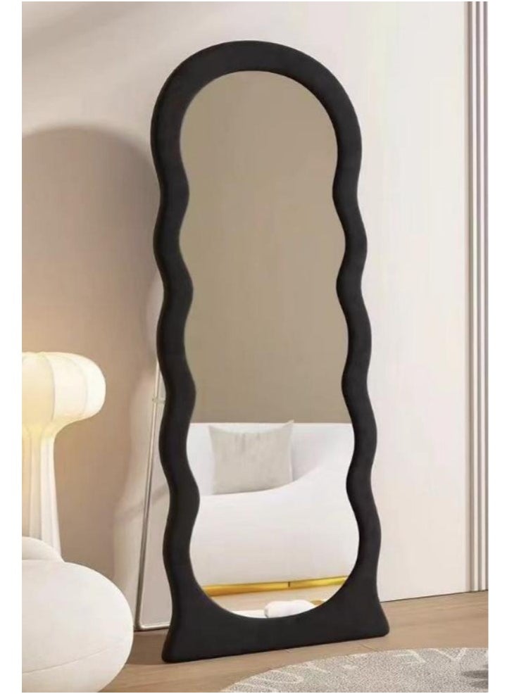 Fashion Style Floor Mirrors Wave Shape Dressing Full Length Mirror For Living Room