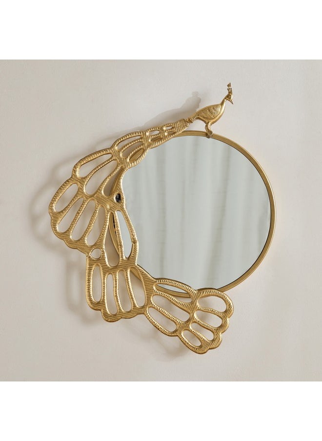 Rayon Aluminium Peacock Decorative Mirror 63 x 67 x 4.5 cm