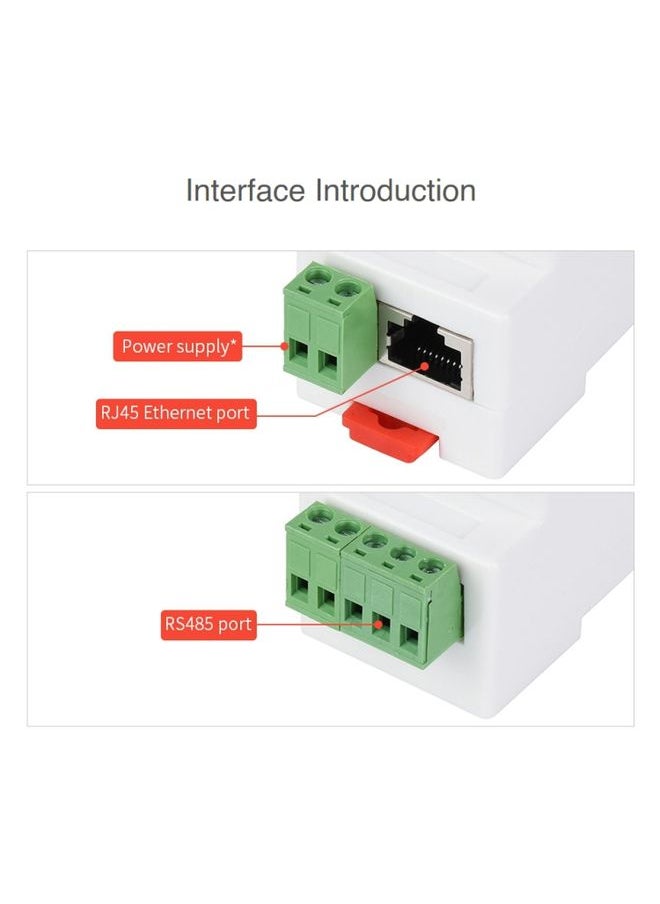 Waveshare Din Rail RS485 to RJ45 Serial Server with POE Function