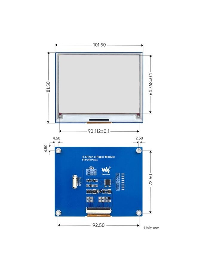 Waveshare 4.37 inch 512×368 E-Paper Module