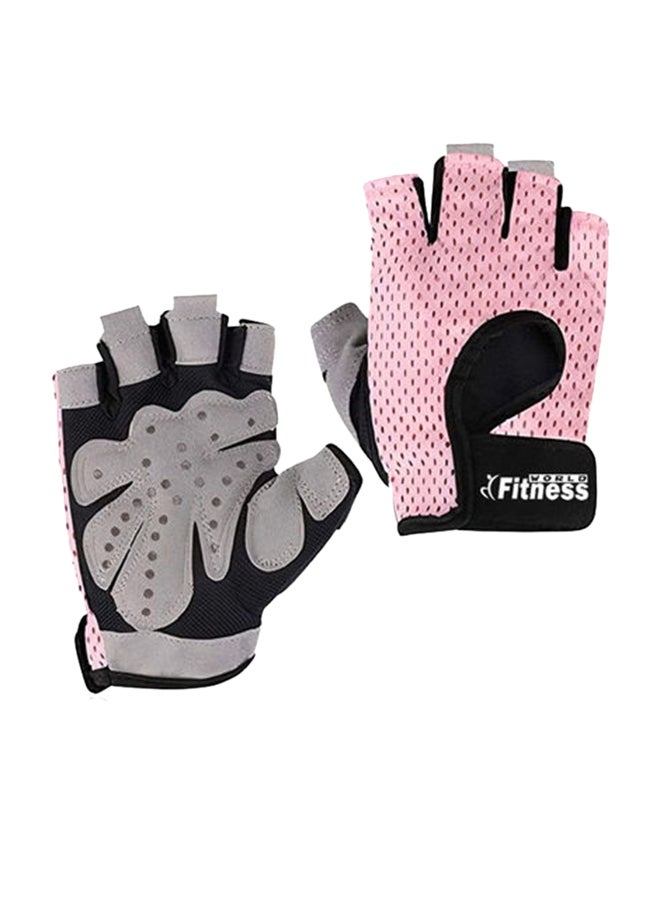 Pair Of Half Finger Weight Lifting Gloves Medium