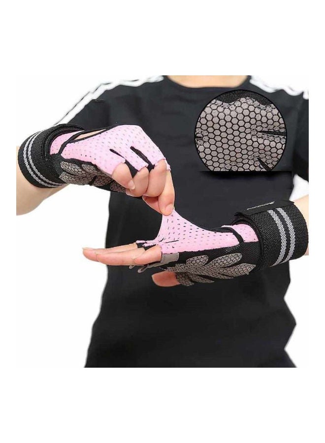 Pair Of Half Finger Weight Lifting Gloves Medium