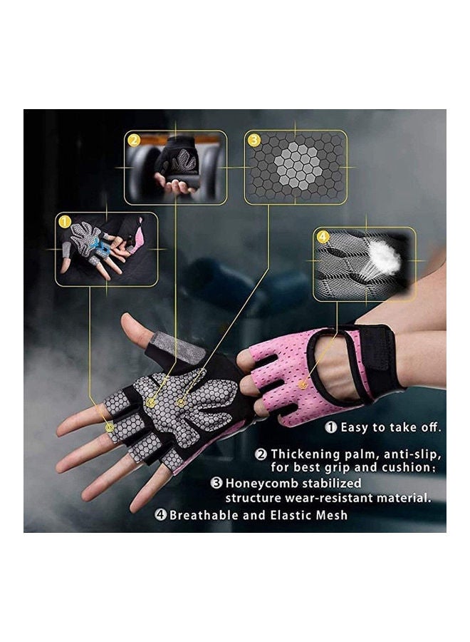 Pair Of Half Finger Weight Lifting Gloves Medium