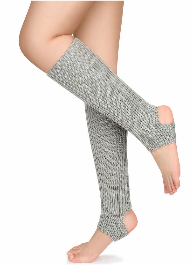 Knitted Yoga Socks, Stirrup Leg Warmers Straight Over The Knee Crochet Dance Ballet for Women Girls