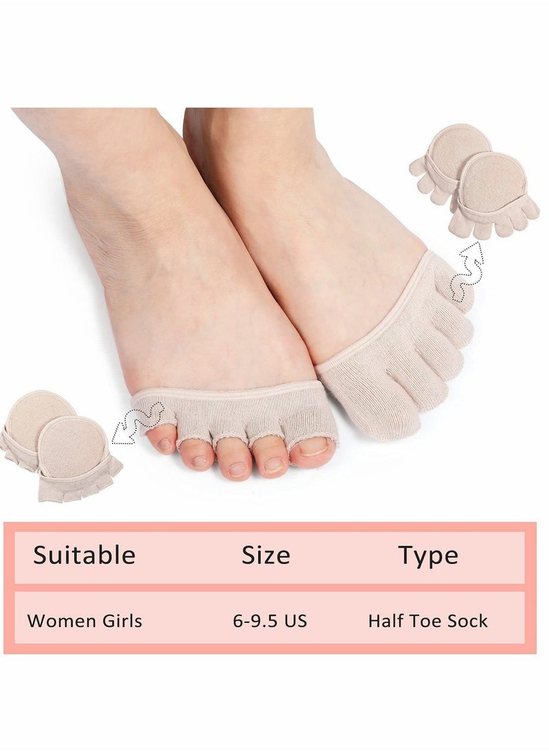 Socks Five Finger Half Socks, Non-slip Invisible Toe Separated Socks, Women's Non Slip Half Toe Cover, Socks