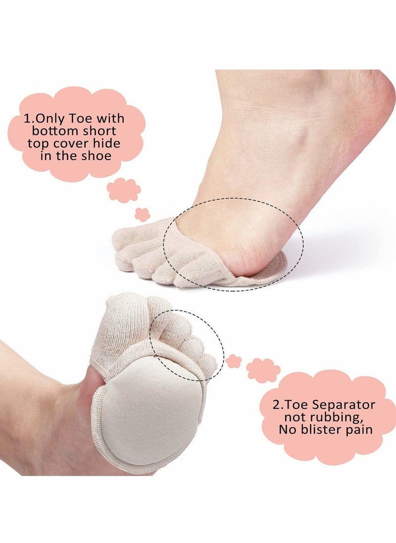 Socks Five Finger Half Socks, Non-slip Invisible Toe Separated Socks, Women's Non Slip Half Toe Cover, Socks