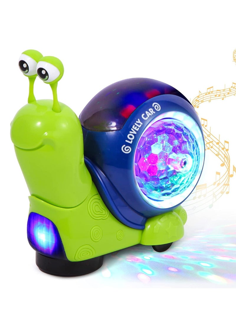 Crawling Snail Baby Toy, Kids Musical Snail Interactive Toy with Sensor Obstacle Avoidance, Musical Light up Crawling Toys, Early Learning Educational Toys for 6 9 12 Months Kids Infants Baby