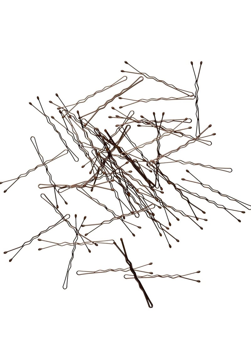 Goody Slideproof Womens Bobby Pin-48 Count,Crimpled Brown - 2 Inch Pins Helps to Keep Your Hair Pain Free, In Place and Secured-For All Hair Types, Accessories to Style With Ease and (Pack of 1)