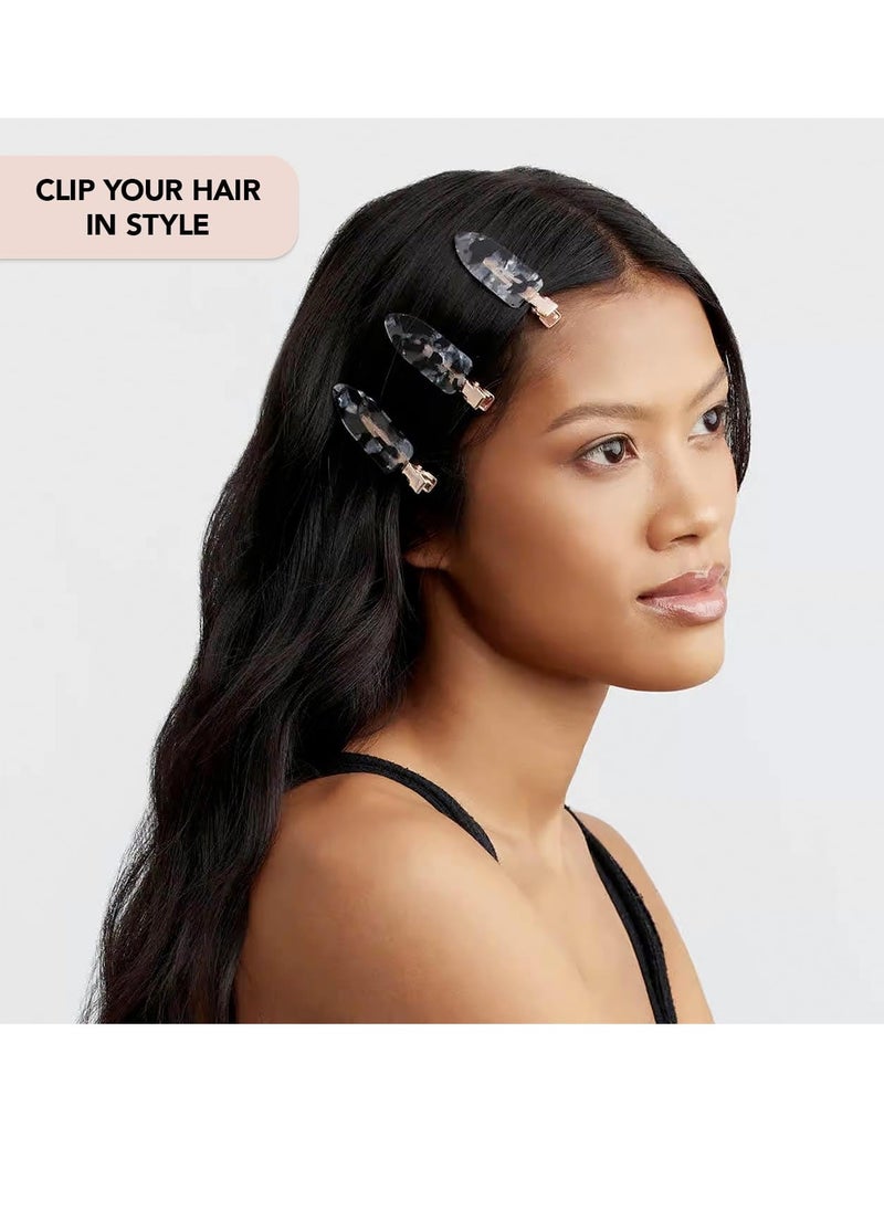 Kitsch Creaseless Hair Pins, No Crease Hair Clips for Makeup, No Bend Hair Clips for Styling, Stylish Makeup Hair Clips & Hair Styling Clips, Pin Curl Clips for Hair, 4pc Set
