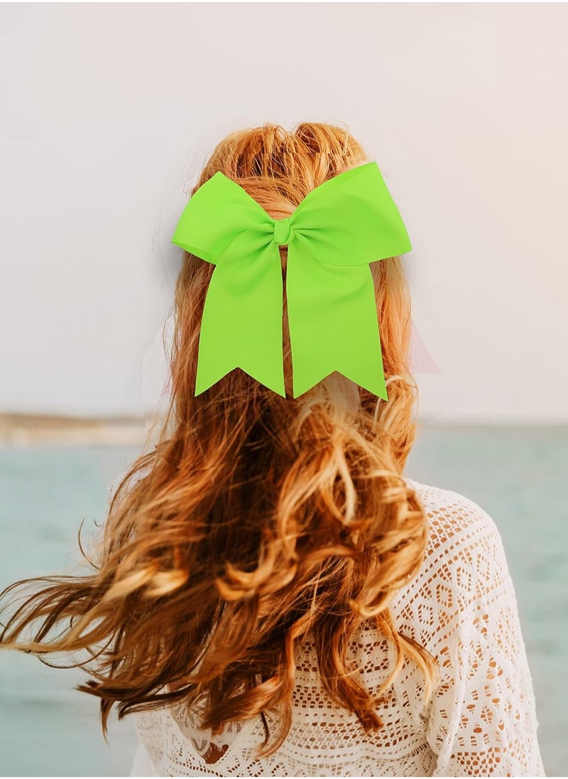 Jumbo Bow Clip with Tails (Neon Green)