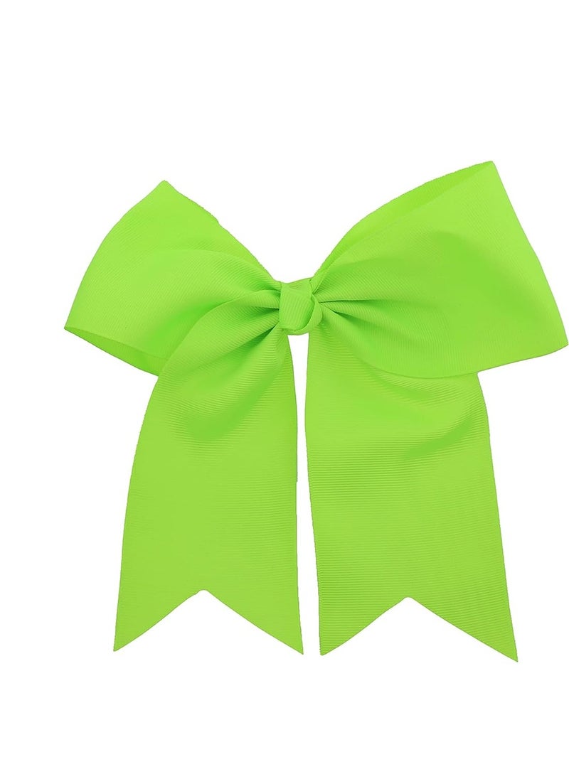 Jumbo Bow Clip with Tails (Neon Green)