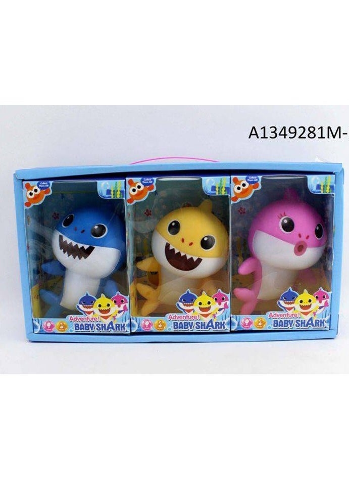 Baby Shark Toy Set – 3-Pack of Colorful Singing Sharks with Blue, Yellow, and Pink Characters – Interactive Musical Plush Dolls for Kids, Perfect for Baby Shark Fans