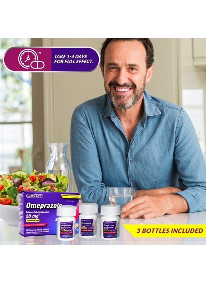 Omeprazole Delayed Release Capsules 20.6mg - Acid Reducer Pills for 24 Hour Heartburn Relief - Acid Reflux Medicine to Treat Frequent Heartburn (42 Count)