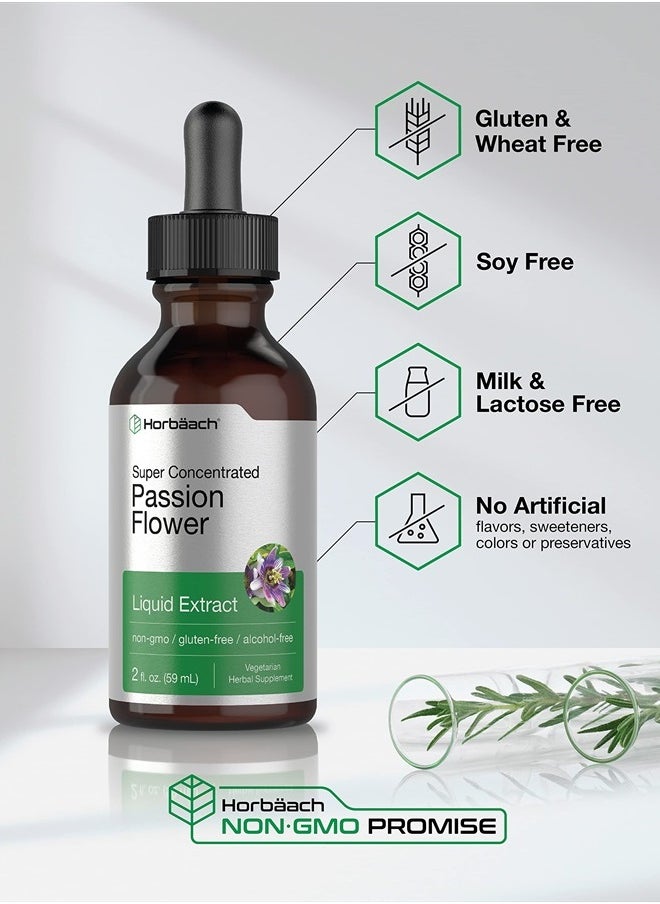 Passion Flower Tincture | 2 fl oz | Alcohol Free Liquid Extract Drops | Super Concentrated Supplement | Vegetarian, Non-GMO, Gluten Free