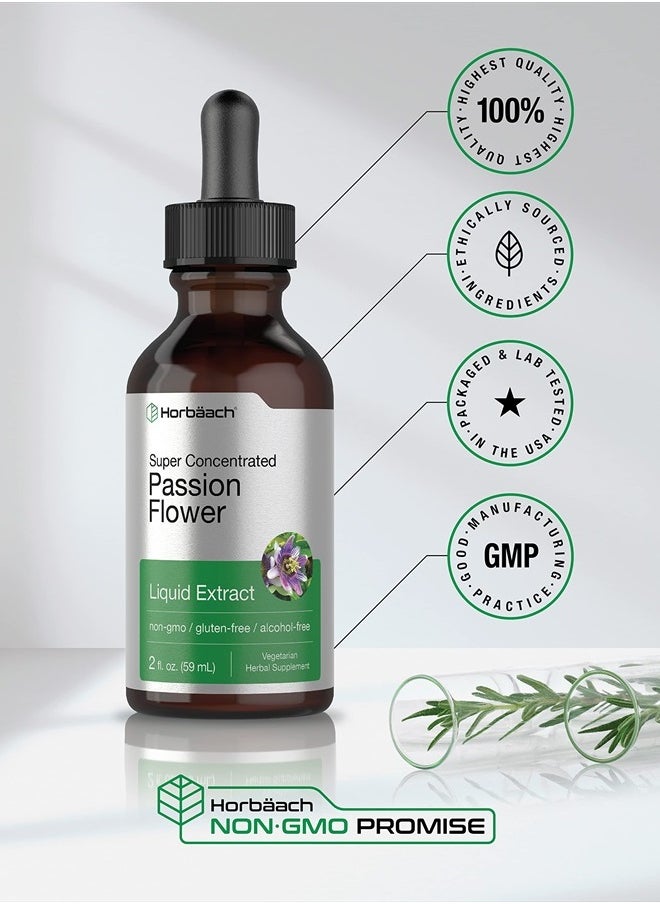 Passion Flower Tincture | 2 fl oz | Alcohol Free Liquid Extract Drops | Super Concentrated Supplement | Vegetarian, Non-GMO, Gluten Free