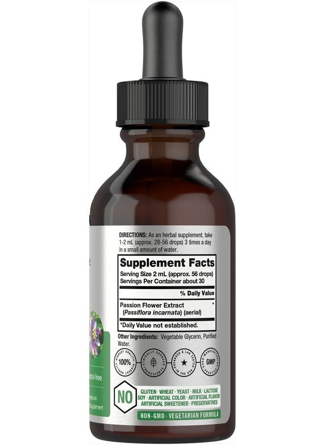 Passion Flower Tincture | 2 fl oz | Alcohol Free Liquid Extract Drops | Super Concentrated Supplement | Vegetarian, Non-GMO, Gluten Free