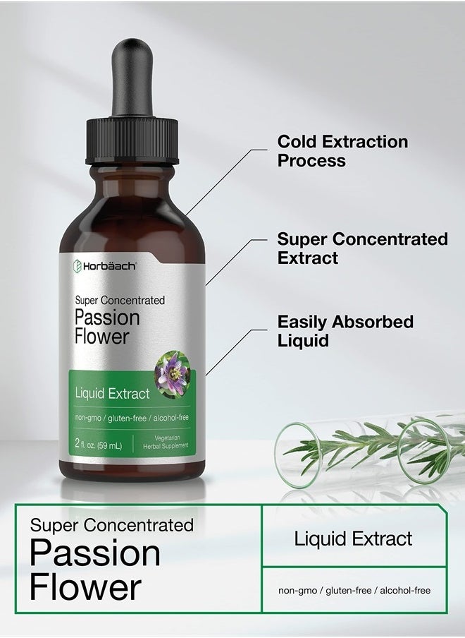 Passion Flower Tincture | 2 fl oz | Alcohol Free Liquid Extract Drops | Super Concentrated Supplement | Vegetarian, Non-GMO, Gluten Free