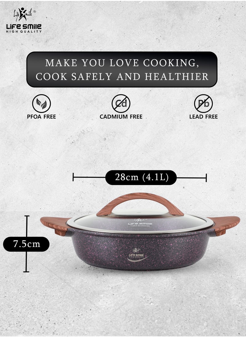 28 CM Shallow Pot with Non-Stick Granite Coating | The Perfect Shallow Pot for Everyday Cooking