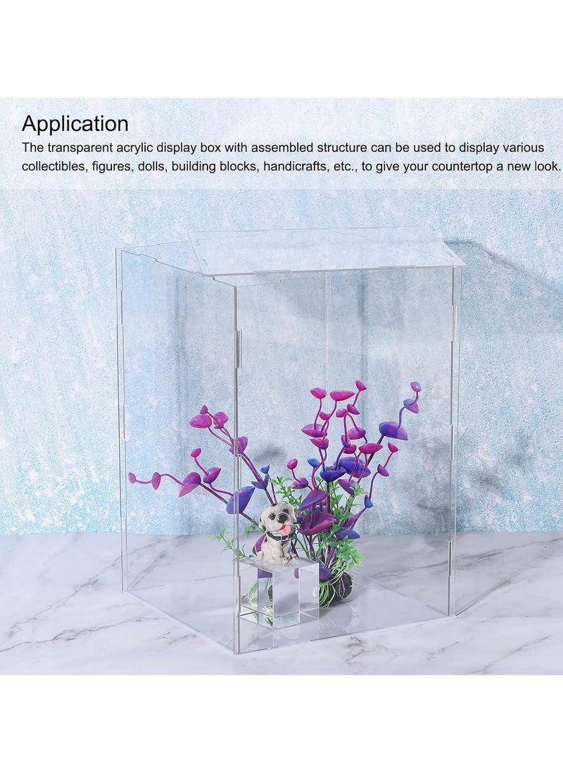 Acrylic Display Case Box Clear Dustproof Protection Showcase 41x26x36cm for Collectibles Display
