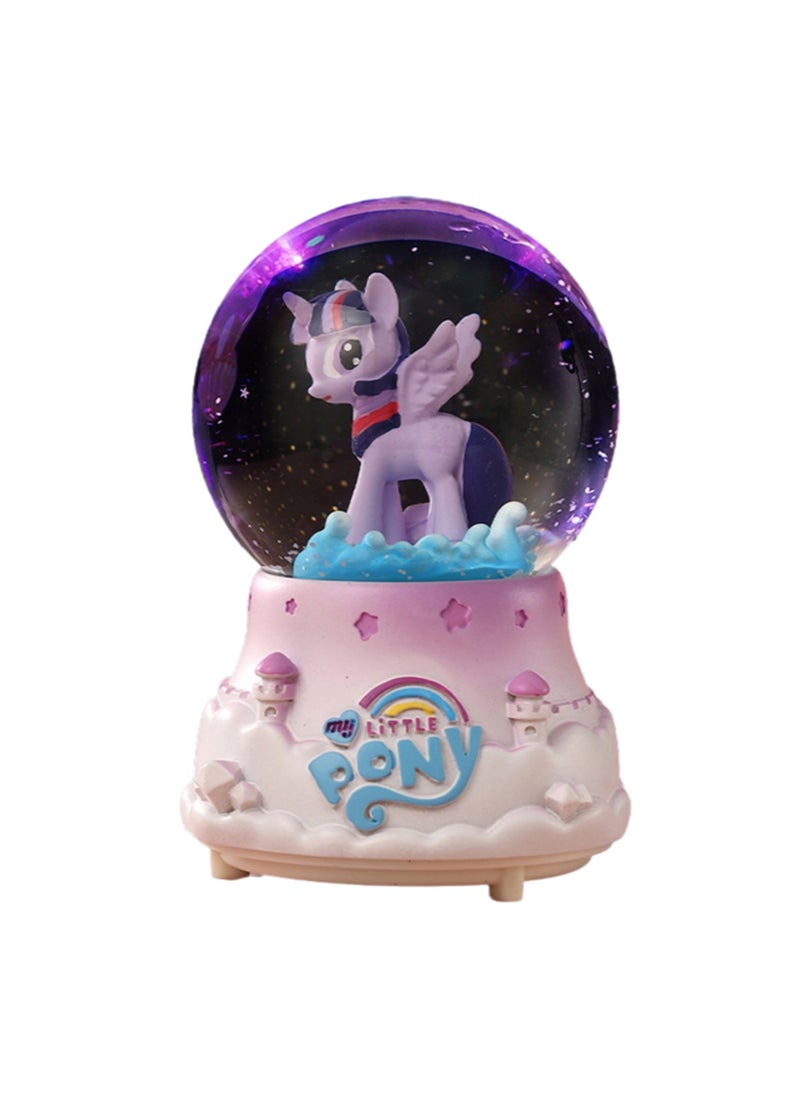 Purple Unicorn Snow Globe Spinning Music Box With Color Changing Led Lights Plays Songs Like Castle In The Sky, Music Birthday Gift For Kids Girls Women