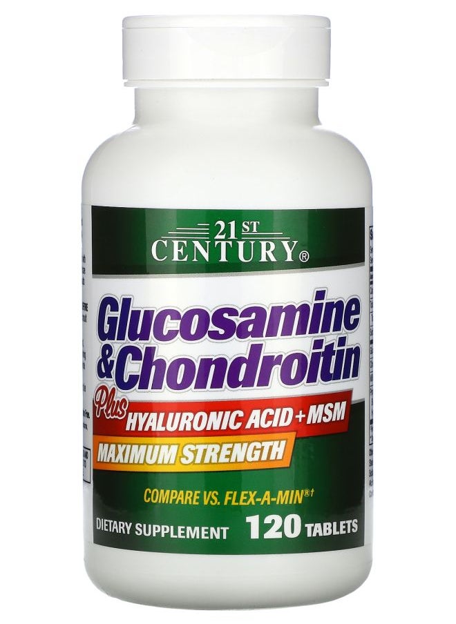 Glucosamine & Chondroitin Plus Hyaluronic Acid + MSM 120 Tablets