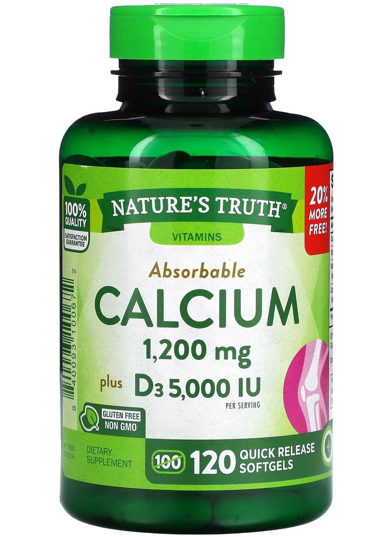 Absorbable Calcium, Plus D3, 120 Quick Release Softgels