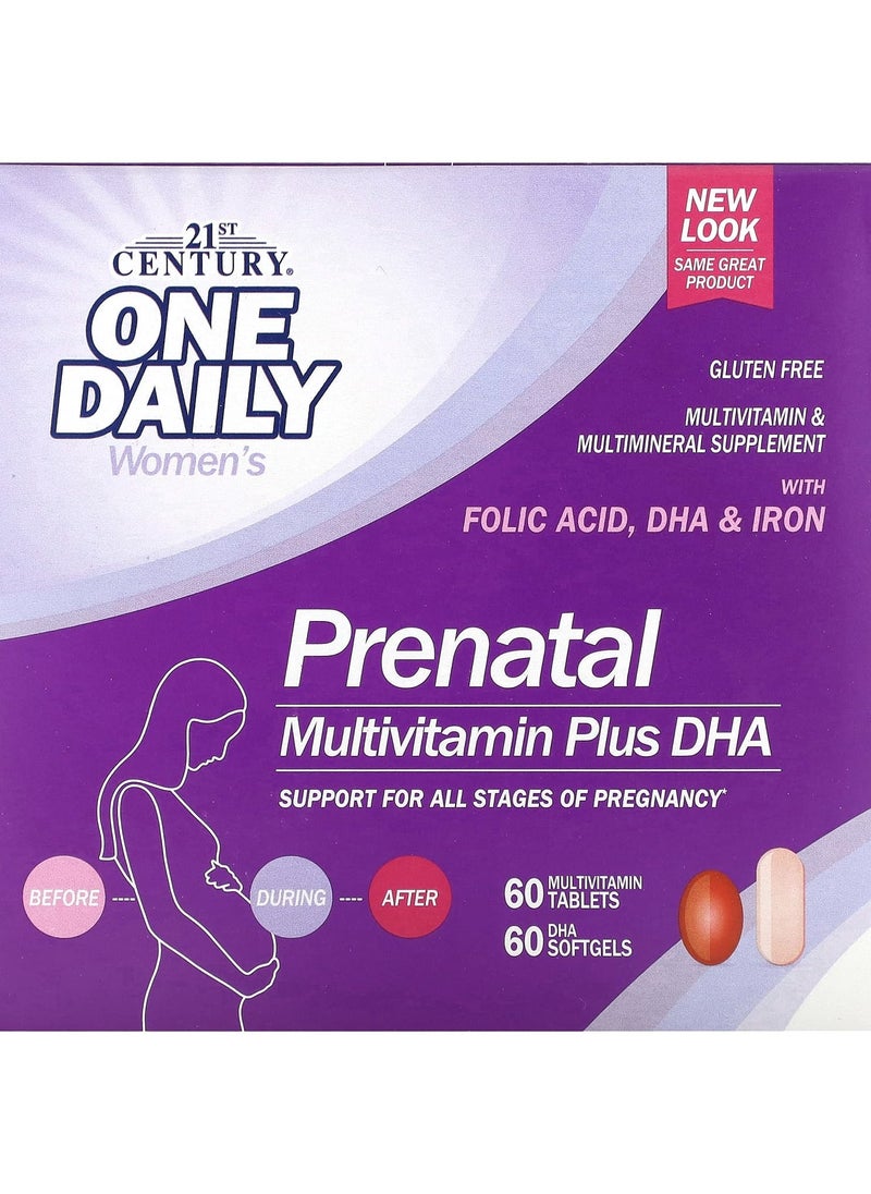 Prenatal Multivitamin Plus DHA 2 Bottles 60 Tablets / 60 Softgels