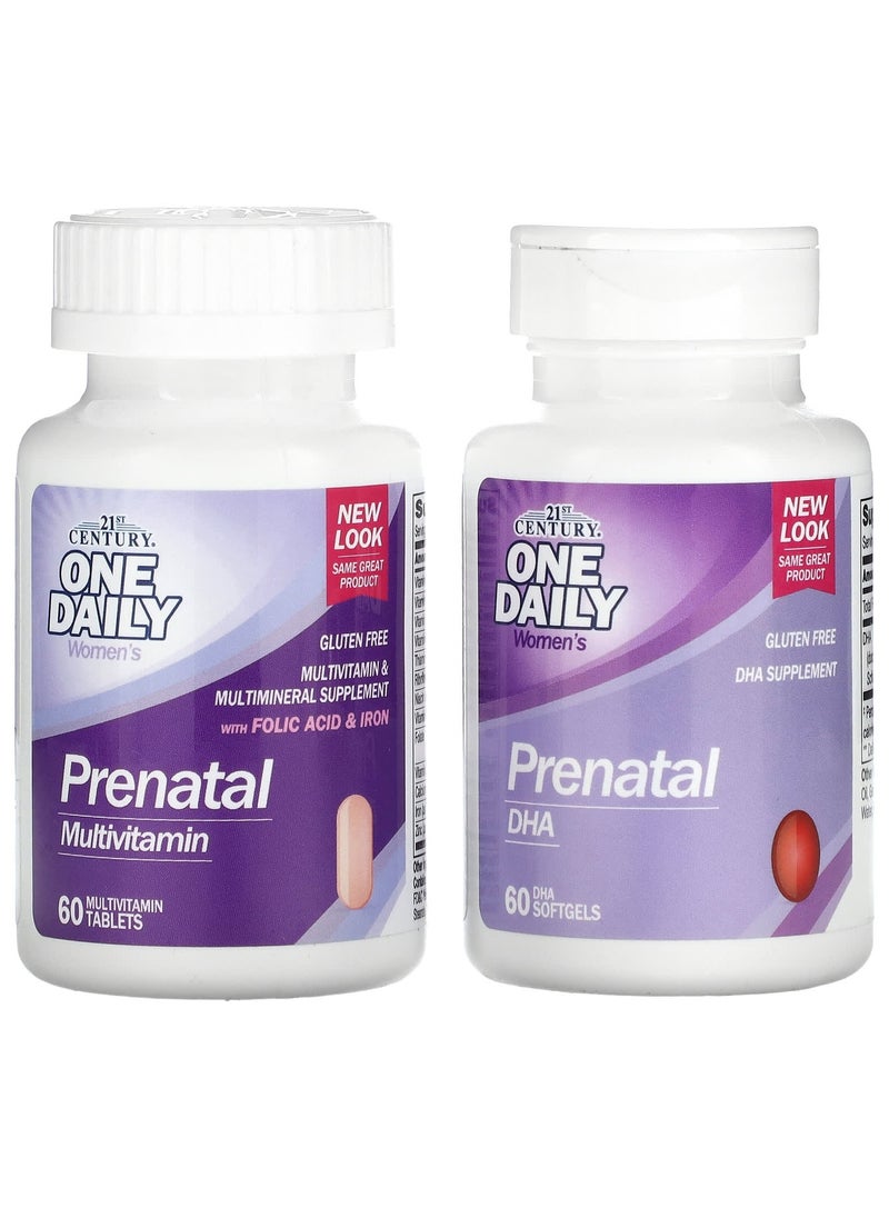 Prenatal Multivitamin Plus DHA 2 Bottles 60 Tablets / 60 Softgels