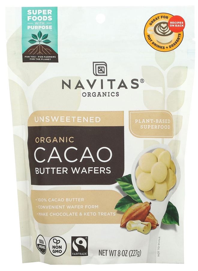 Organic Cacao Butter Wafers Unsweetened 8 oz (227 g)