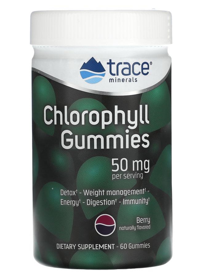 Chlorophyll Gummies Berry 50 mg 60 Gummies (25 mg per Gummy)